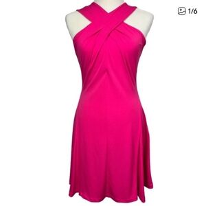 Michael Michael Kors Cross-Neck Fit & Flare Halter Sleeveless Dress Size 4